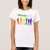 Stolze MAMA Gay Pride Männliche Silhouetten T-Shirt (Vorderseite)