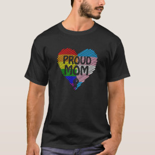 Stolze Mama mit Regenbogen- und Transgenderflagge T-Shirt