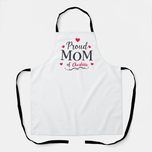 Stolze Mama | Niedlicher Personalisierter Mutterta Schürze (Vorderseite)