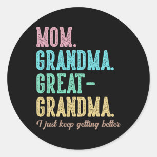 Stolze Mama Oma Große Oma ich gerade Behalten Gett Runder Aufkleber