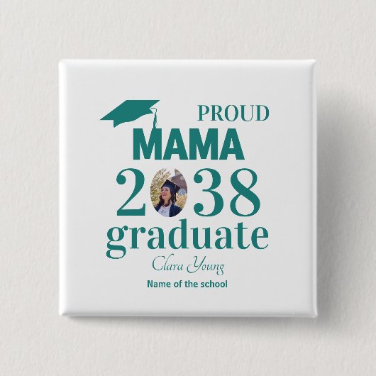 Stolze Mama personalisiertes Abschlusshemd Button (Vorderseite)
