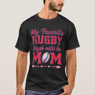 Stolze Mama Rugby Mama Mein Lieblings-Rugby-Spiele T-Shirt