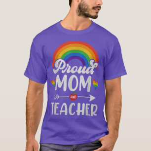 Stolze Mama und Lehrer Regenbogen Herz Lgbtq Gay P T-Shirt