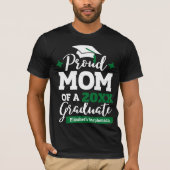 Stolze Mama von 2023 Graduierte schwarz-grüne Mütz T-Shirt (Vorderseite)