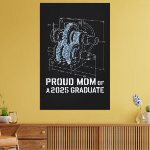 Stolze Mama von 2025 ME Grad Gearbox Blueprint Leinwanddruck