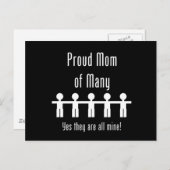 Stolze Mama von vielen - 5 Kindern Postkarte (Vorne/Hinten)