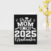 Stolze Mama von zwei 2025 Absolventen Abschluss Karte (Gelbe Blume)