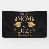 Stolze Mama von zwei 2025 Graduate Twins Banner (Horizontal)