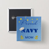 Stolze Marine-Mama Pinback Button (Vorne & Hinten)