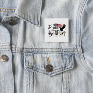 Stolze Militär-Mutter Soldat Stolz Kunst Button