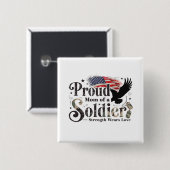 Stolze Militär-Mutter Soldat Stolz Kunst Button (Vorne & Hinten)