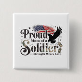 Stolze Militär-Mutter Soldat Stolz Kunst Button (Vorderseite)