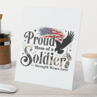 Stolze Militär-Mutter Soldat Stolz Kunst Sockelschild