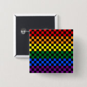 Stolze Muster | Rainbow-Schachbretter Button (Vorne & Hinten)