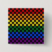 Stolze Muster | Rainbow-Schachbretter Button (Vorderseite)