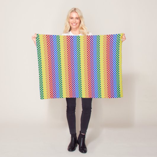 Stolze Muster | Rainbow-Schachbretter Fleecedecke (Beispiel)