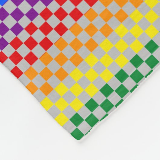 Stolze Muster | Rainbow-Schachbretter Fleecedecke (Ecke)