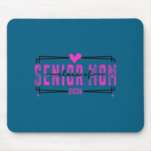 Stolze Mutter Abschlussklasse 2026 rosa Schleife Mousepad (Vorne)