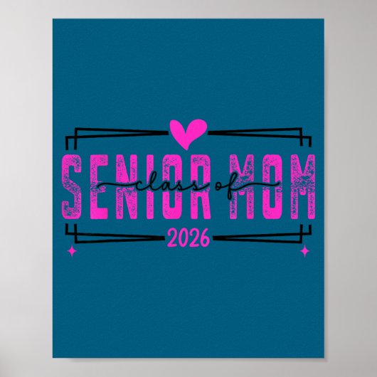 Stolze Mutter Abschlussklasse 2026 rosa Schleife Poster (Vorne)