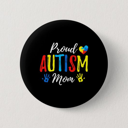 Stolze Mutter Autism Awareness Familie passend Button (Vorderseite)