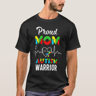 Stolze Mutter Autismuskrieger Puzzle Herzschlagban T-Shirt