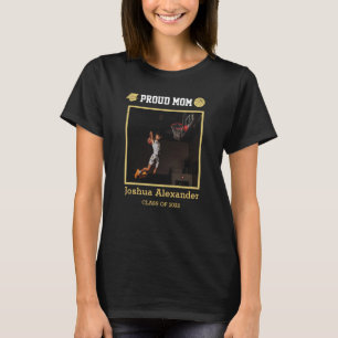 Stolze Mutter Basketballspieler Foto Abschluss  T-Shirt