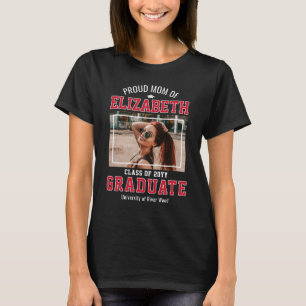 Stolze Mutter Benutzerdefiniertes Foto Jahr Absolv T-Shirt