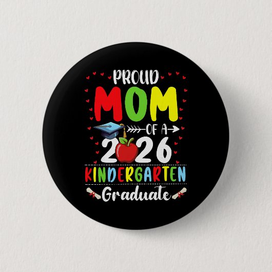 Stolze Mutter des 2026er Kindergarten-Absolventen Button (Vorderseite)