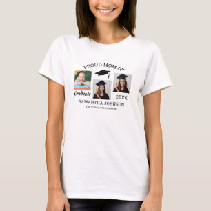 Stolze Mutter des Absolventen 2026 3-Foto-Collage  T-Shirt