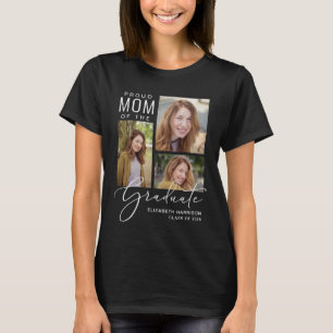Stolze Mutter des Absolventen Foto Schrift Schwarz T-Shirt