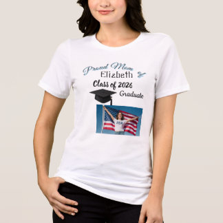 Stolze Mutter des Absolventen Personalisierte Foto Tri-Blend Shirt