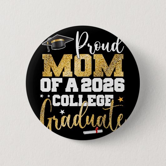 Stolze Mutter des Absolventen von 2026 College-Abs Button (Vorderseite)