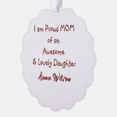 Stolze Mutter einer phantastischen Tochter fügt Na Ornament Karte (Links)