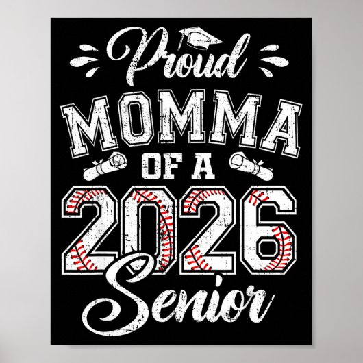 Stolze Mutter eines 2026er Baseball-Absolventen im Poster (Vorne)