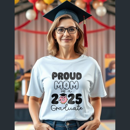 stolze Mutter eines Abschlusses mit Abschluss 2025 Tri-Blend Shirt
