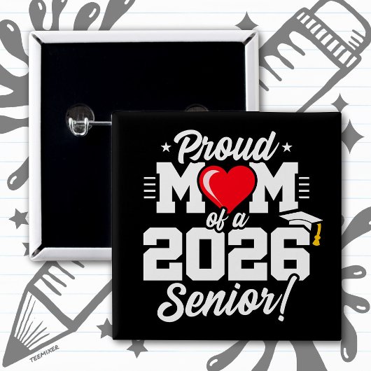 Stolze Mutter eines Absolventen 2026 Zitat Button
