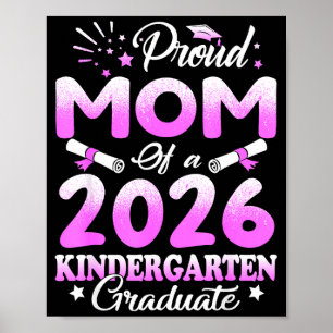 Stolze Mutter eines Absolventen der Klasse 2026 fl Poster