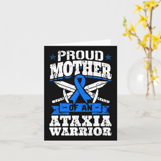 Stolze Mutter eines Ataxia Kriegerklammers Karte (Gelbe Blume)