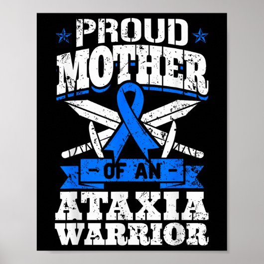 Stolze Mutter eines Ataxia Kriegerwissens Poster (Vorne)