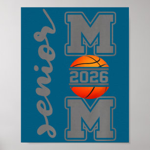 Stolze Mutter eines Basketball-Athleten der Abschl Poster
