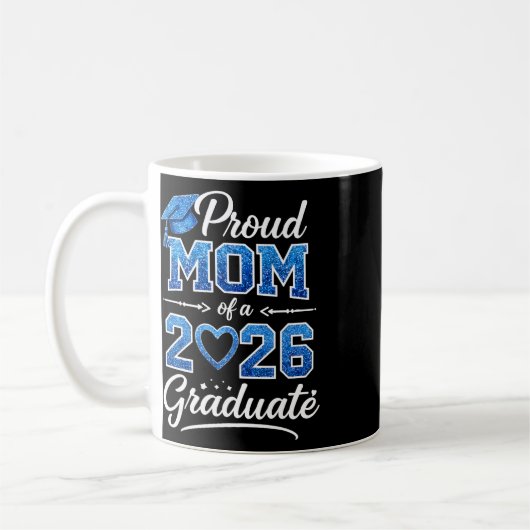 Stolze Mutter eines Cl von 2026 Absolventen Senior Kaffeetasse (Links)
