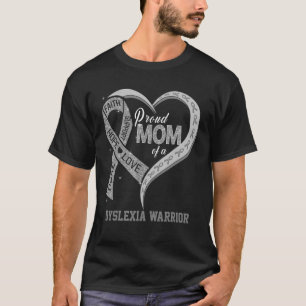 Stolze Mutter eines Dyslexie-Kämpfers Band Herz T-Shirt