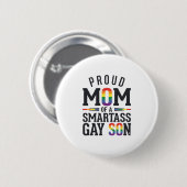 Stolze Mutter eines frechen schwulen Sohnes Vintag Button (Vorne & Hinten)