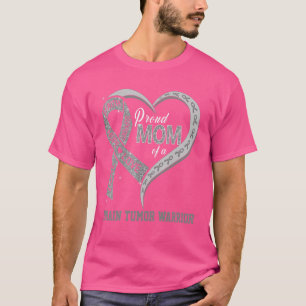 Stolze Mutter eines Hirntumor-Kämpfers Ribbon Herz T-Shirt