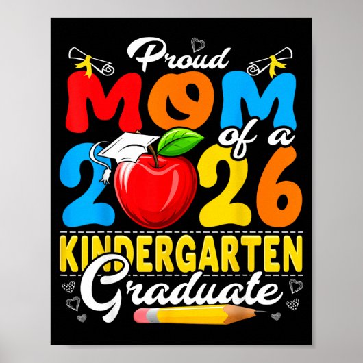 Stolze Mutter eines Kindergarten-Absolventen 2026  Poster (Vorne)