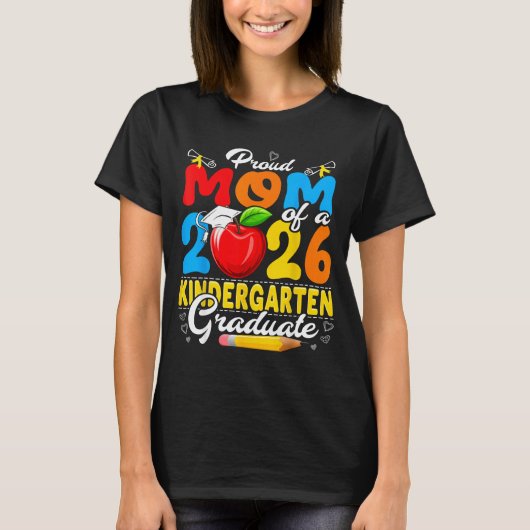 Stolze Mutter eines Kindergartenabsolventen 2026 T-Shirt (Vorderseite)