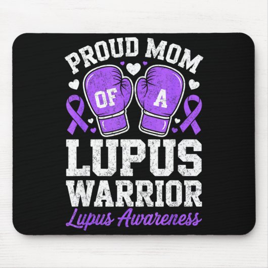Stolze Mutter eines Lupus-Kriegers Kämpferbewussts Mousepad (Vorne)