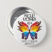 Stolze Mutter eines Schmetterling-Turner-Syndroms Button (Vorne & Hinten)