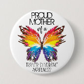 Stolze Mutter eines Schmetterling-Turner-Syndroms Button (Vorderseite)