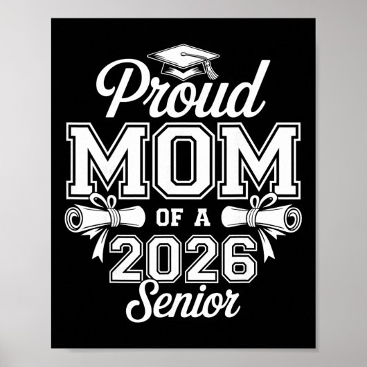 Stolze Mutter eines Seniors der Klasse 2026 Abschl Poster (Vorne)